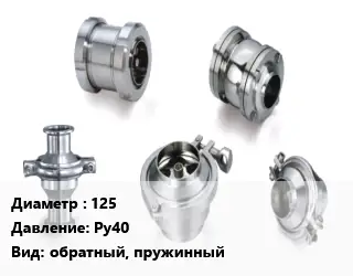 Клапан нержавеющий 125 Ру40 обратный, пружинный